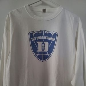 Duke Blue Devils Brotherhood Long sleeve T-shirt size Large White withe logo